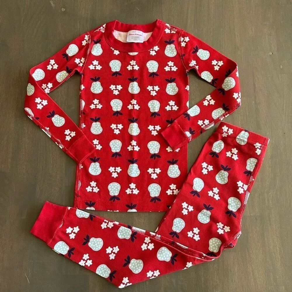 Hanna Andersson size 5 Pear Tree Holiday Long John Pajamas